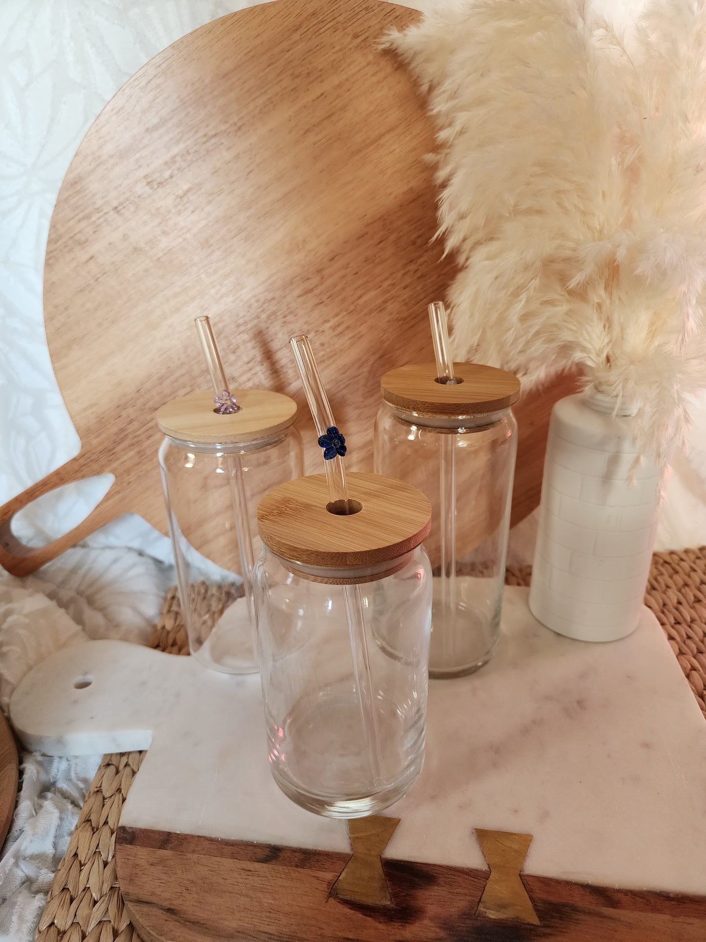 Flower Glass Straw