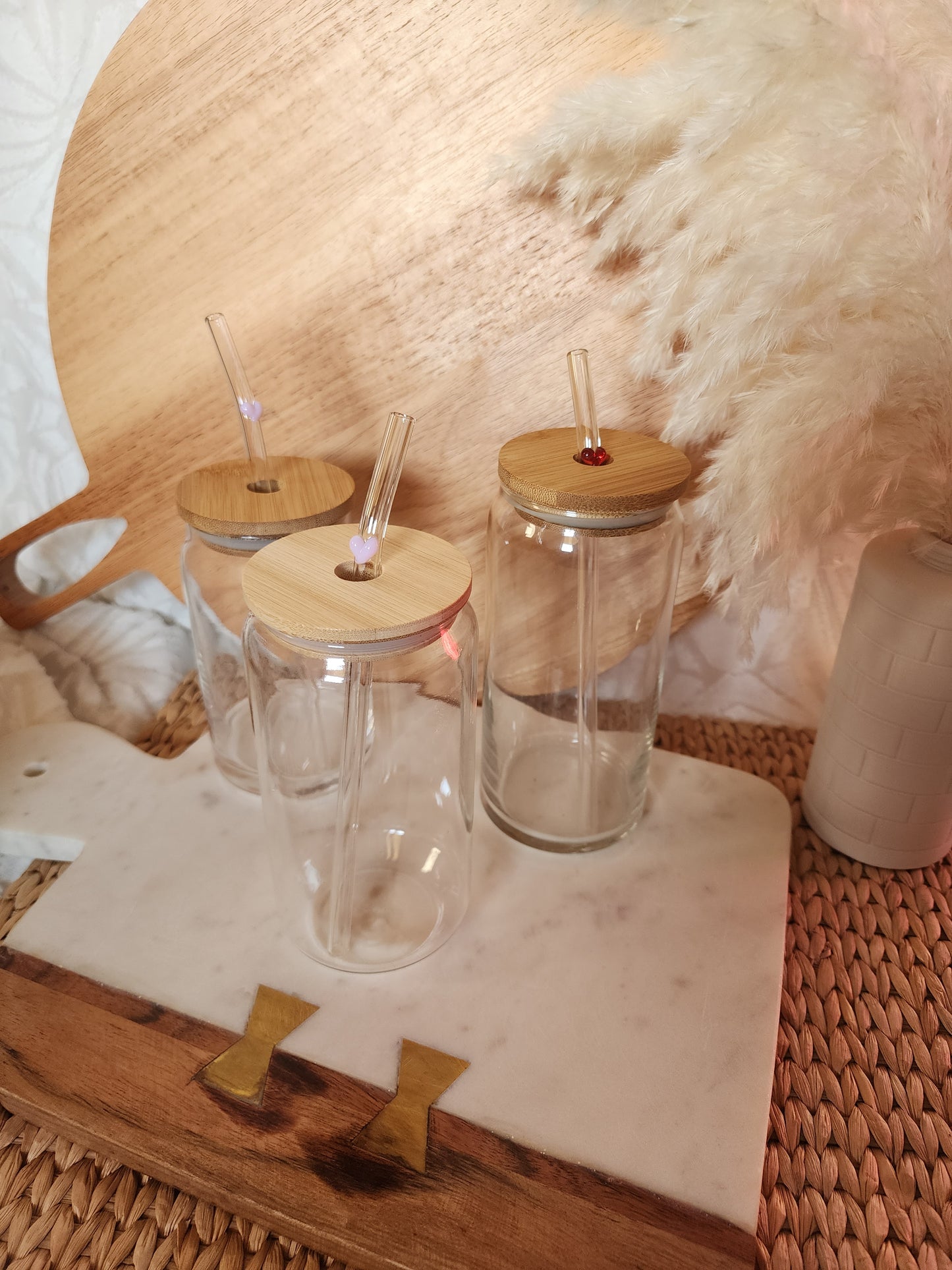 Heart Glass Straw
