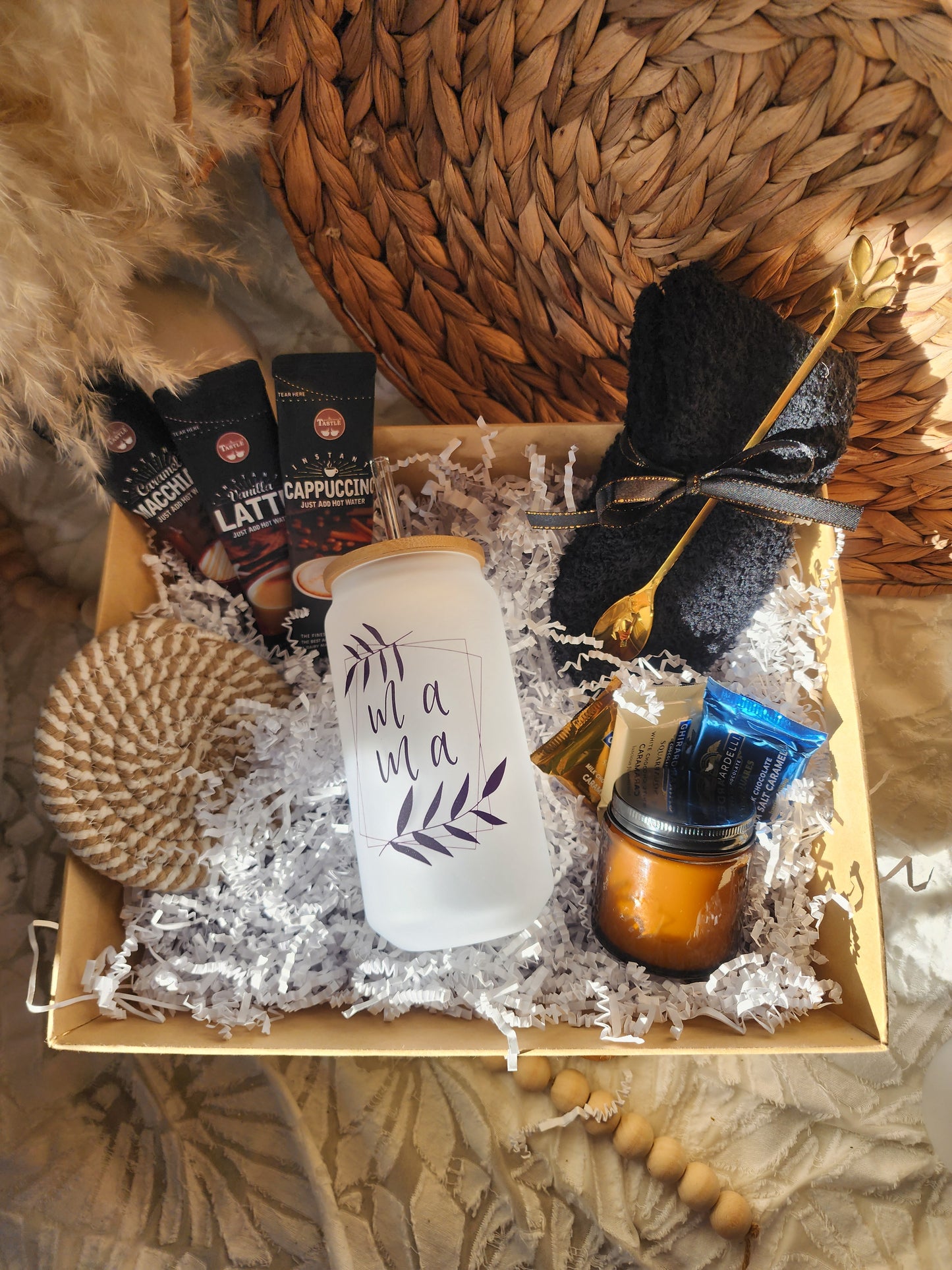 Sip of Joy Gift Basket with 18oz Beer Glass - Mama