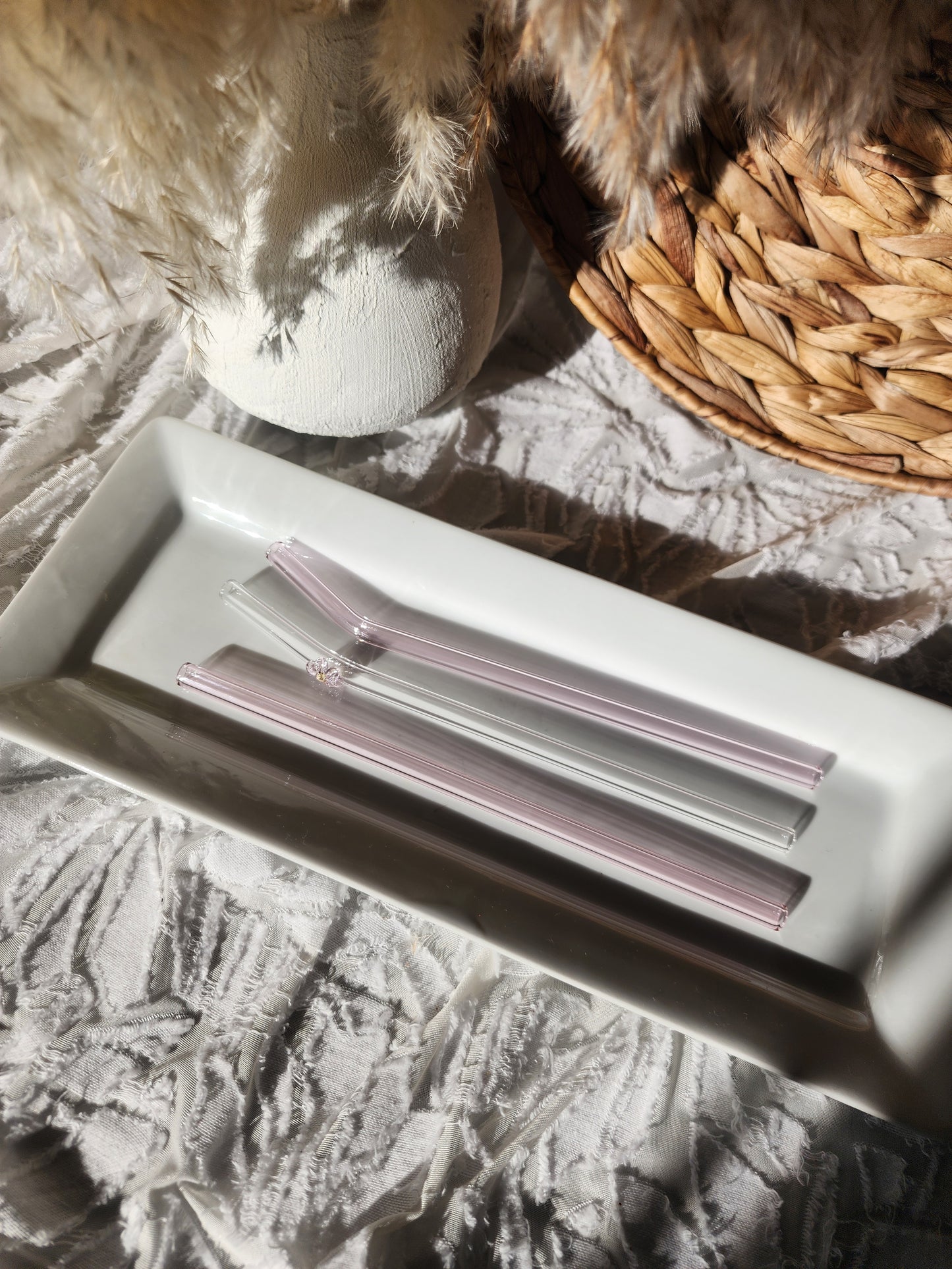 All Pink Glass Straw Sets