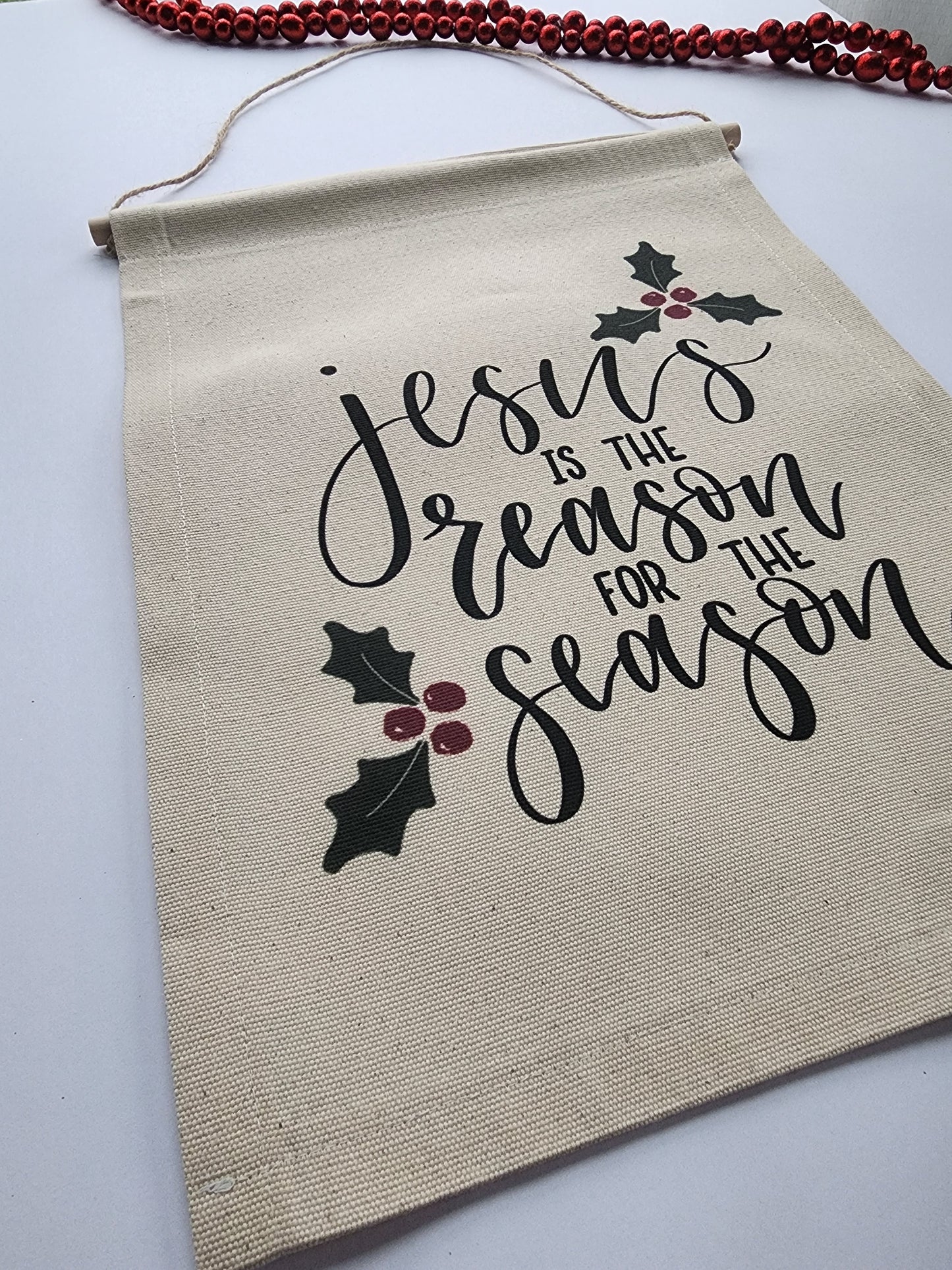 Jesus is the Reason for the Season Canvas Banner