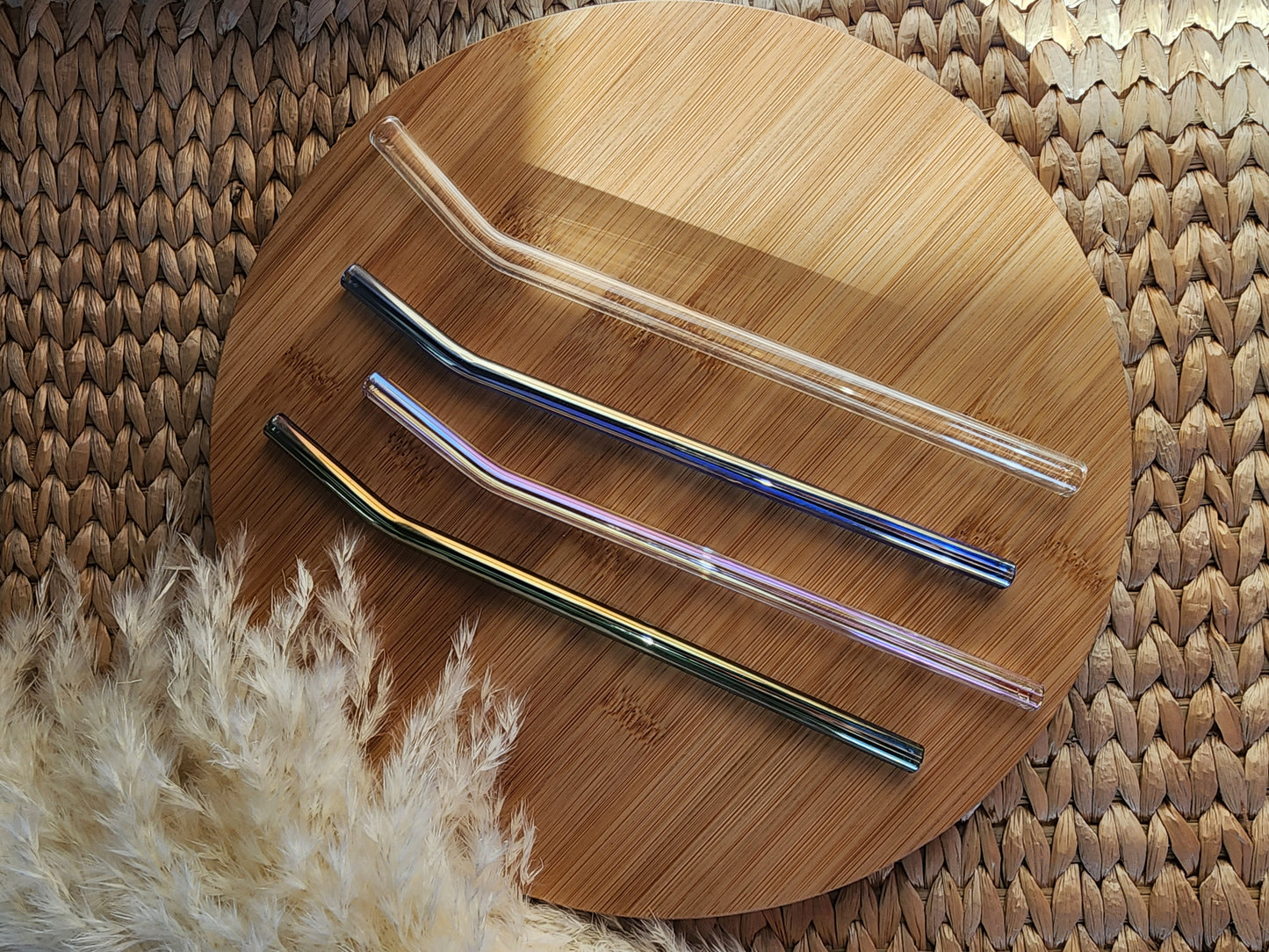 Iridescent & Clear Bent Straws
