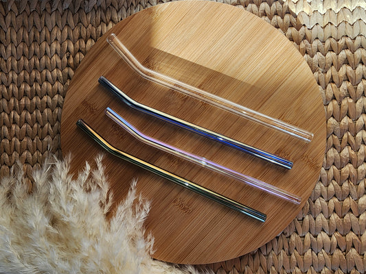 Iridescent & Clear Bent Straws