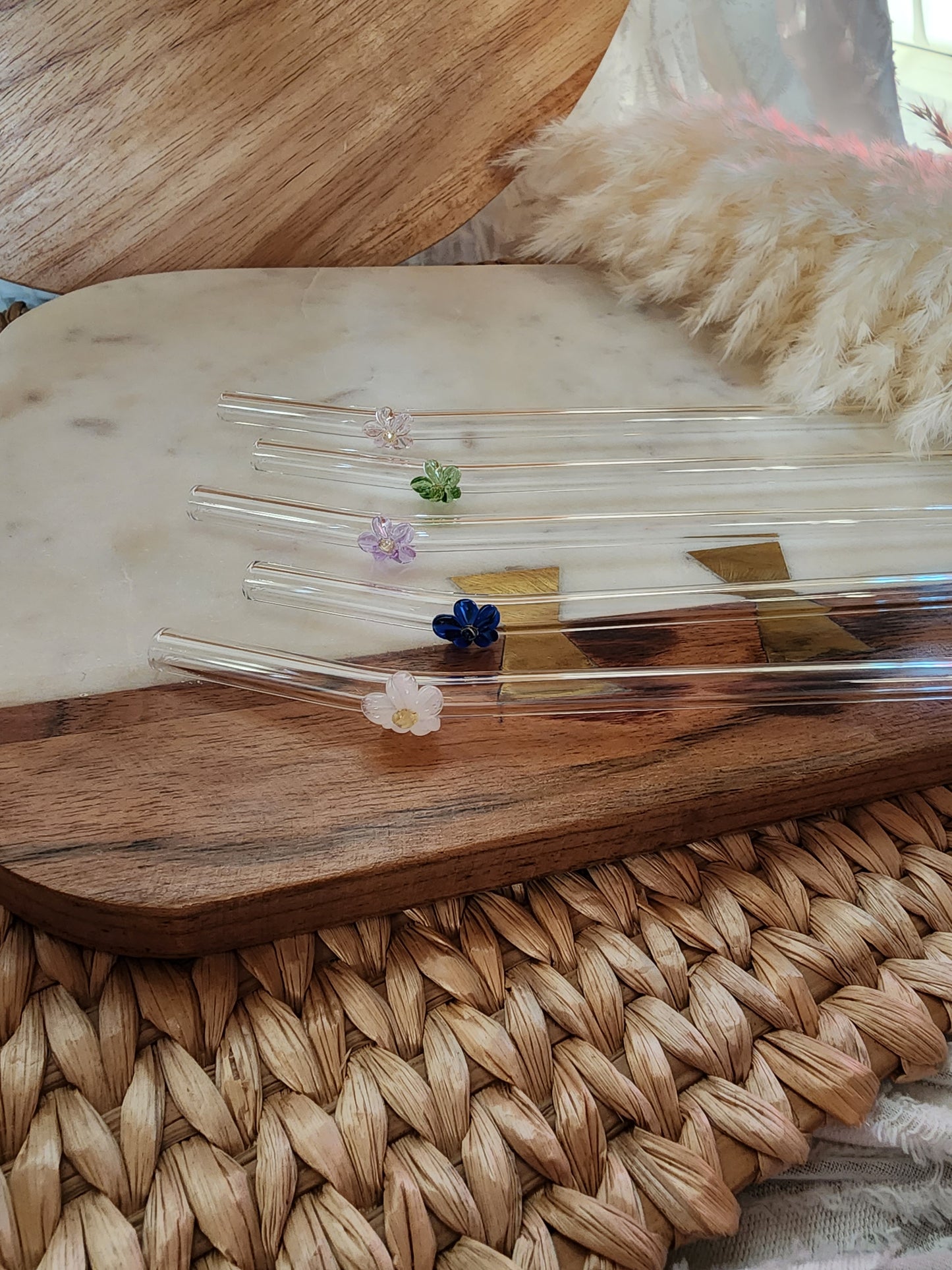 Flower Glass Straw
