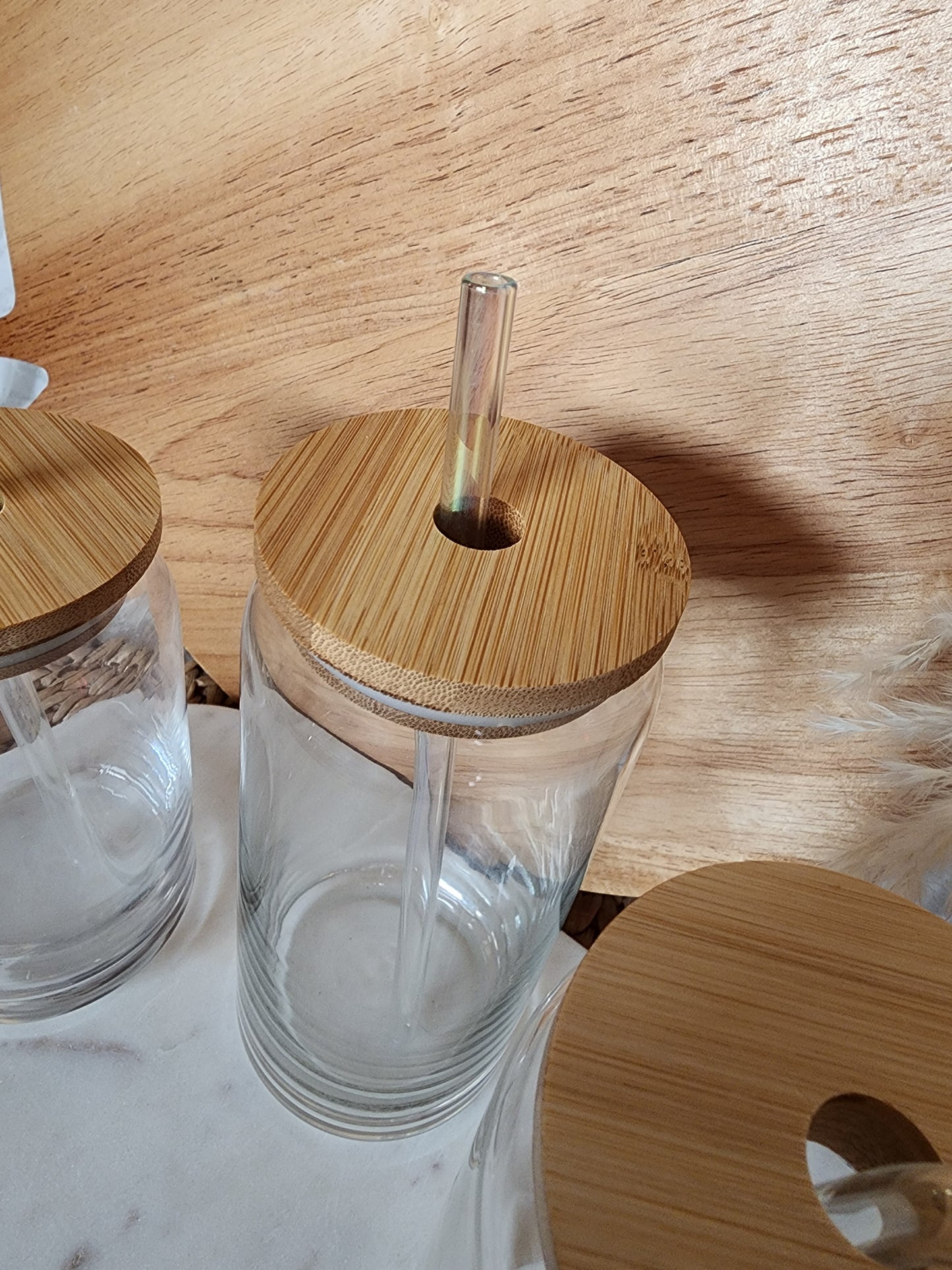 Iridescent Bent & Straight Glass Straws