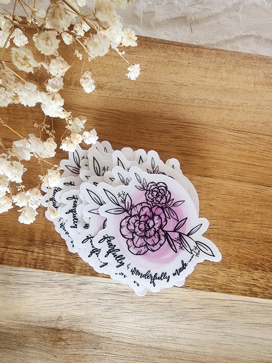 Fearfully & wonderfully made Psalm 139:14 sticker