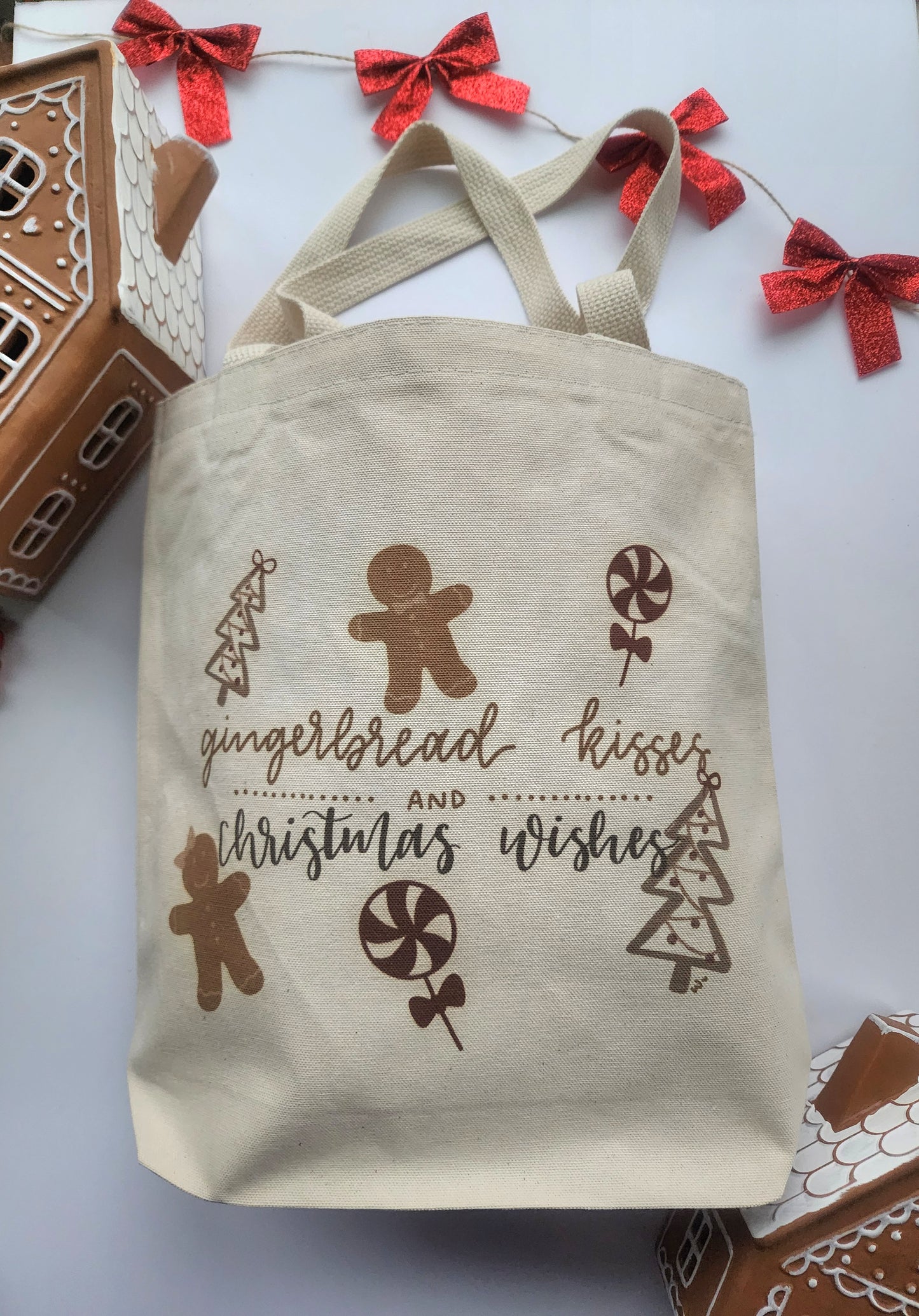 Gingerbread Kisses & Christmas Wishes Tote Bag