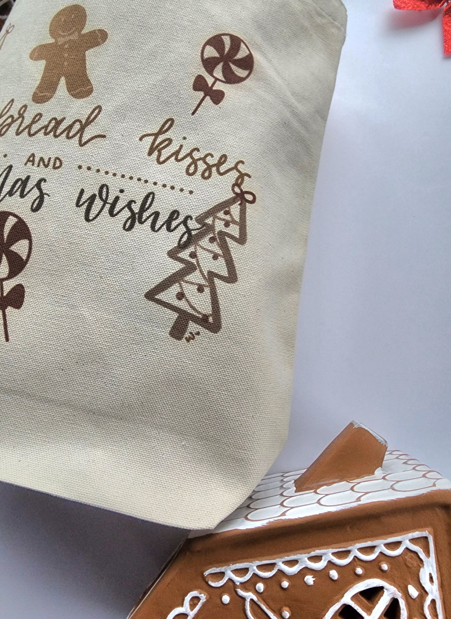Gingerbread Kisses & Christmas Wishes Tote Bag