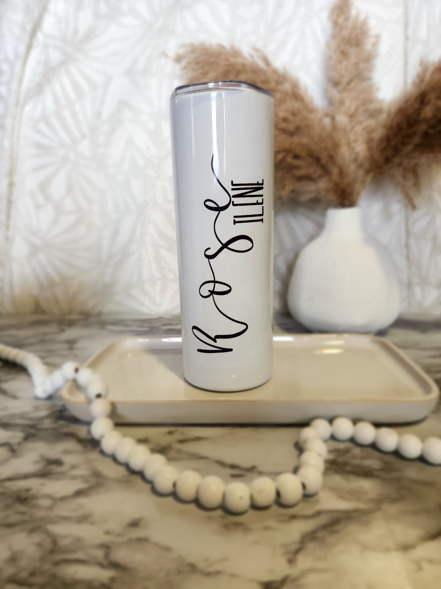 Foral Letter with Name - 20oz Waterbottle