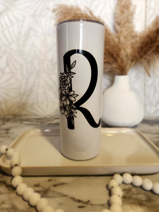Foral Letter with Name - 20oz Waterbottle