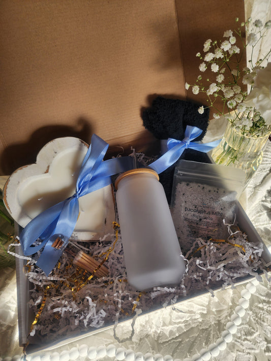 Comfort & Care Gift Basket with Custom Drinkware