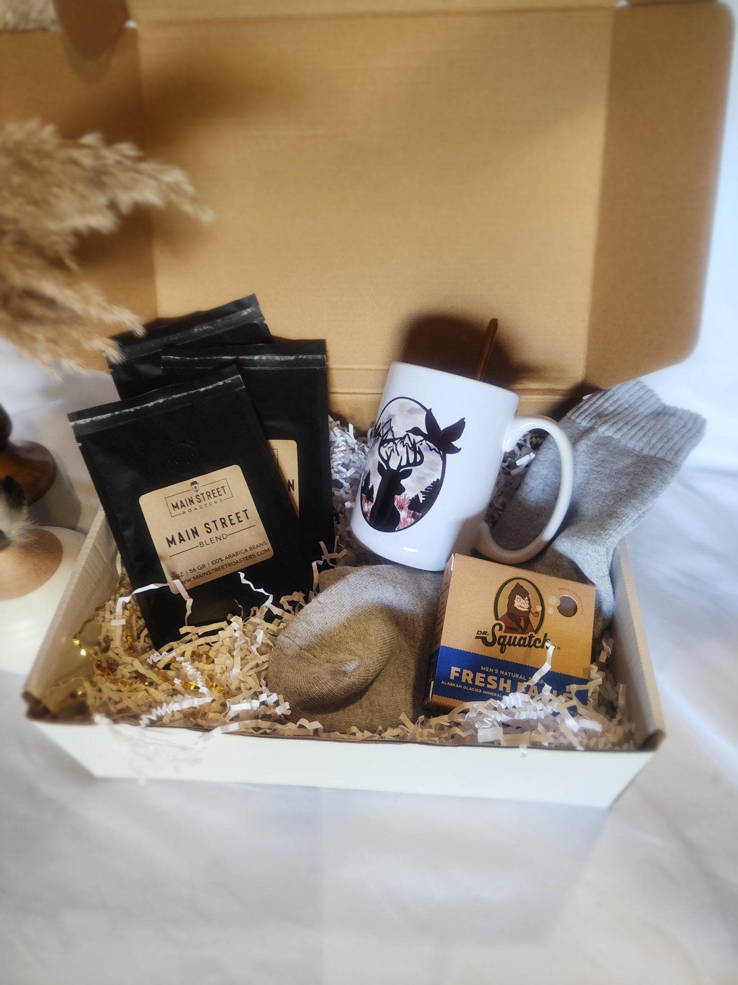 Men's Gift Basket with I'd Rather Be Hunting Coffee Mug