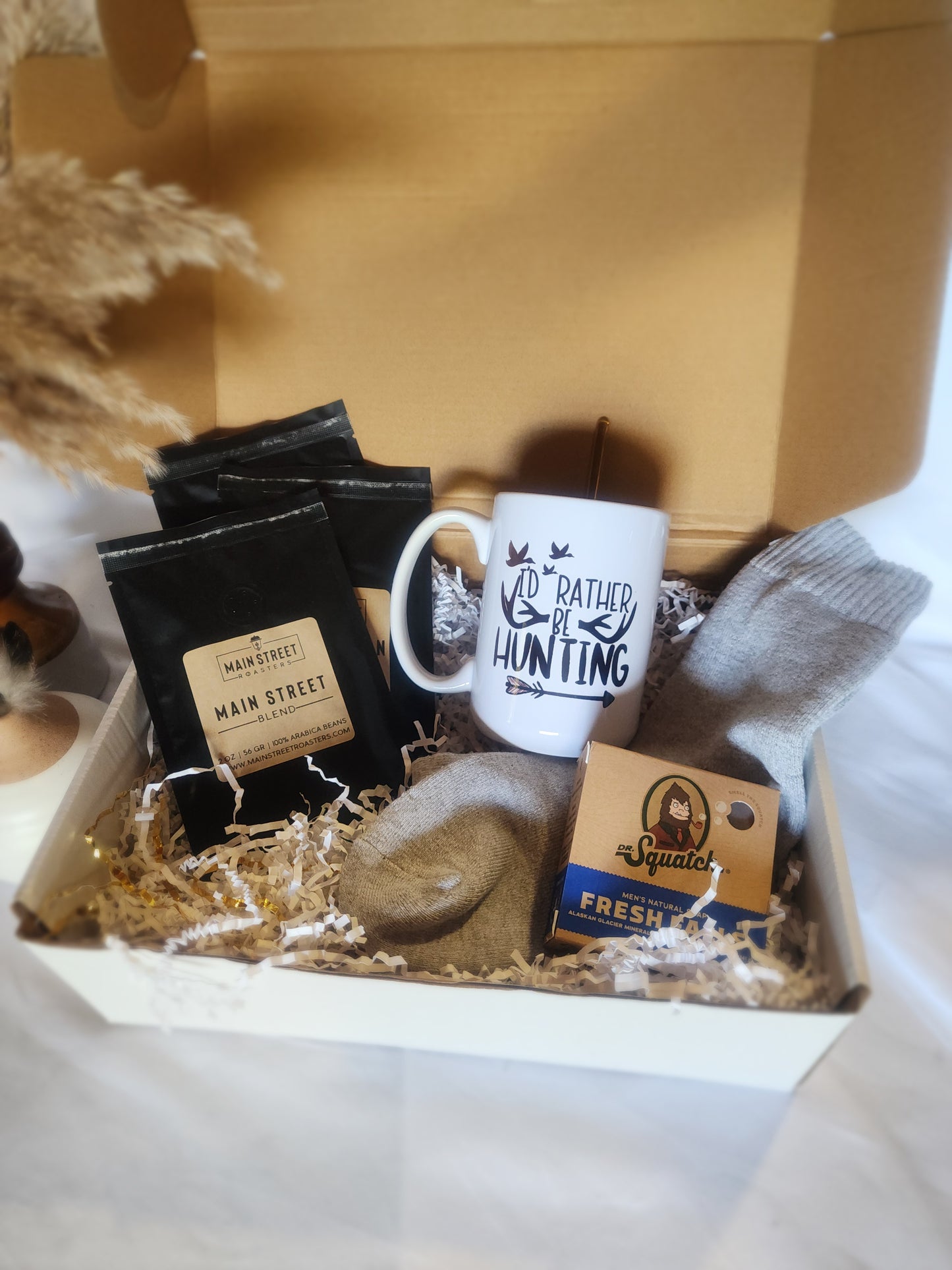 Men's Gift Basket with I'd Rather Be Hunting Coffee Mug