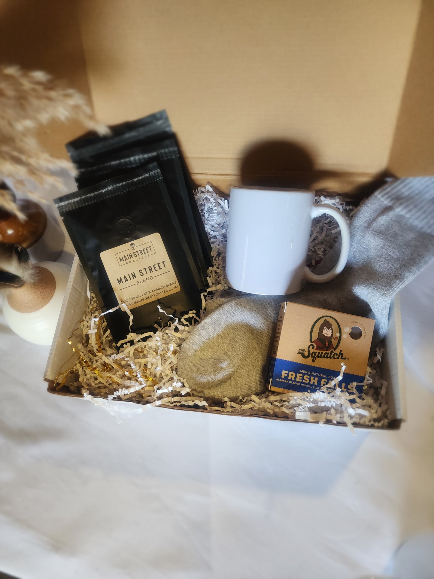 Mens Gift Basket with 11oz Coffee Cup