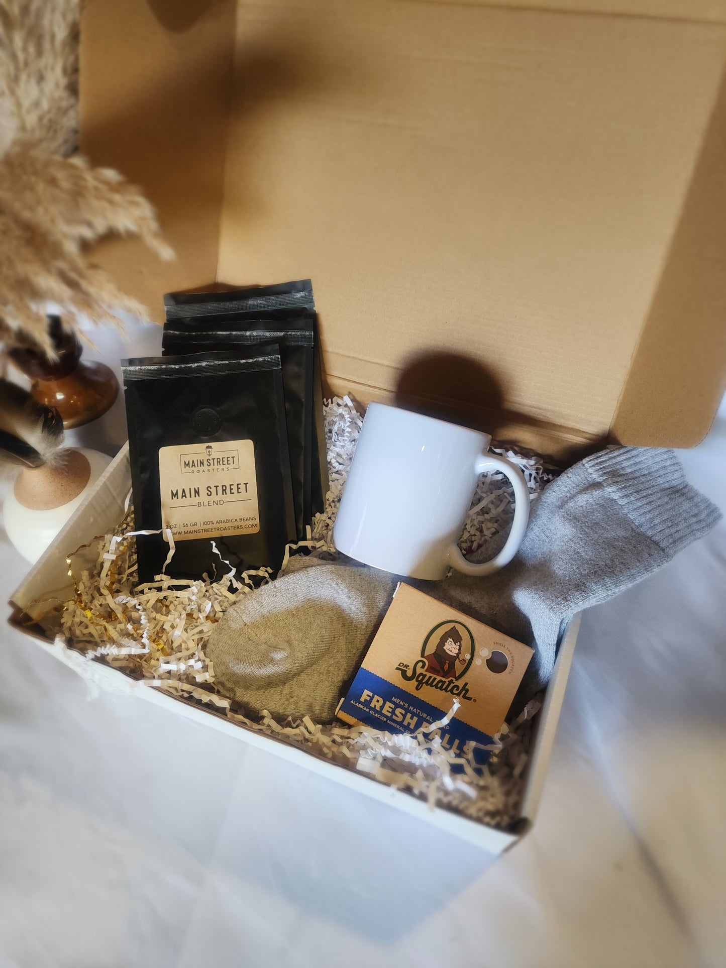 Mens Gift Basket with 11oz Coffee Cup