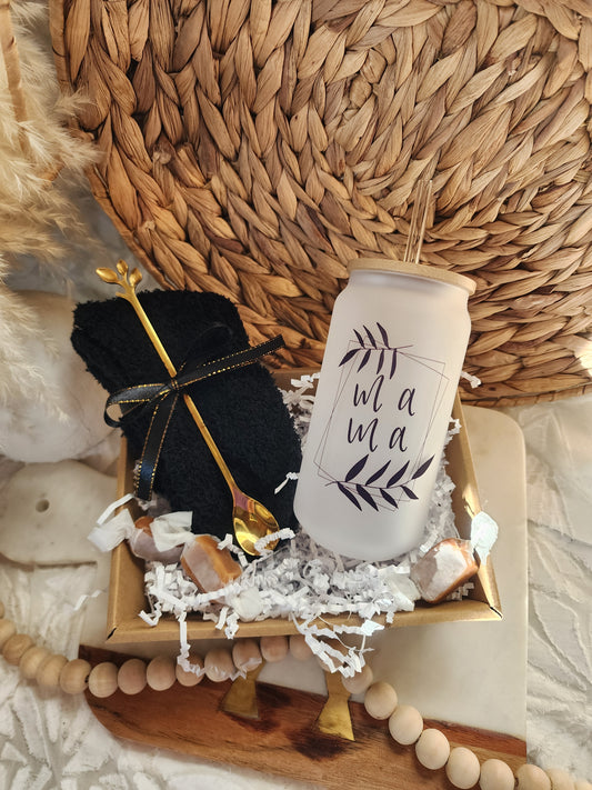 Cup of Cozy Gift Basket with 18oz Beer Glass - Mama