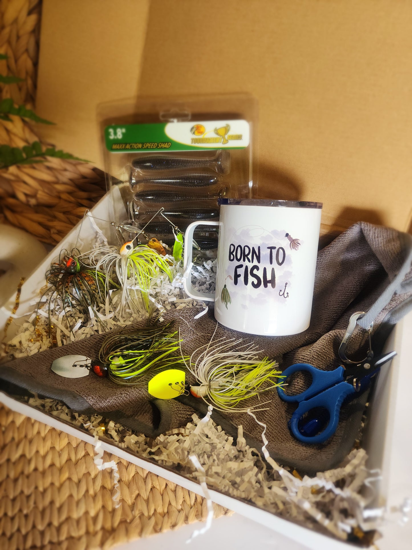Spinner & Chatter Bait Gift Basket - Born to Fish