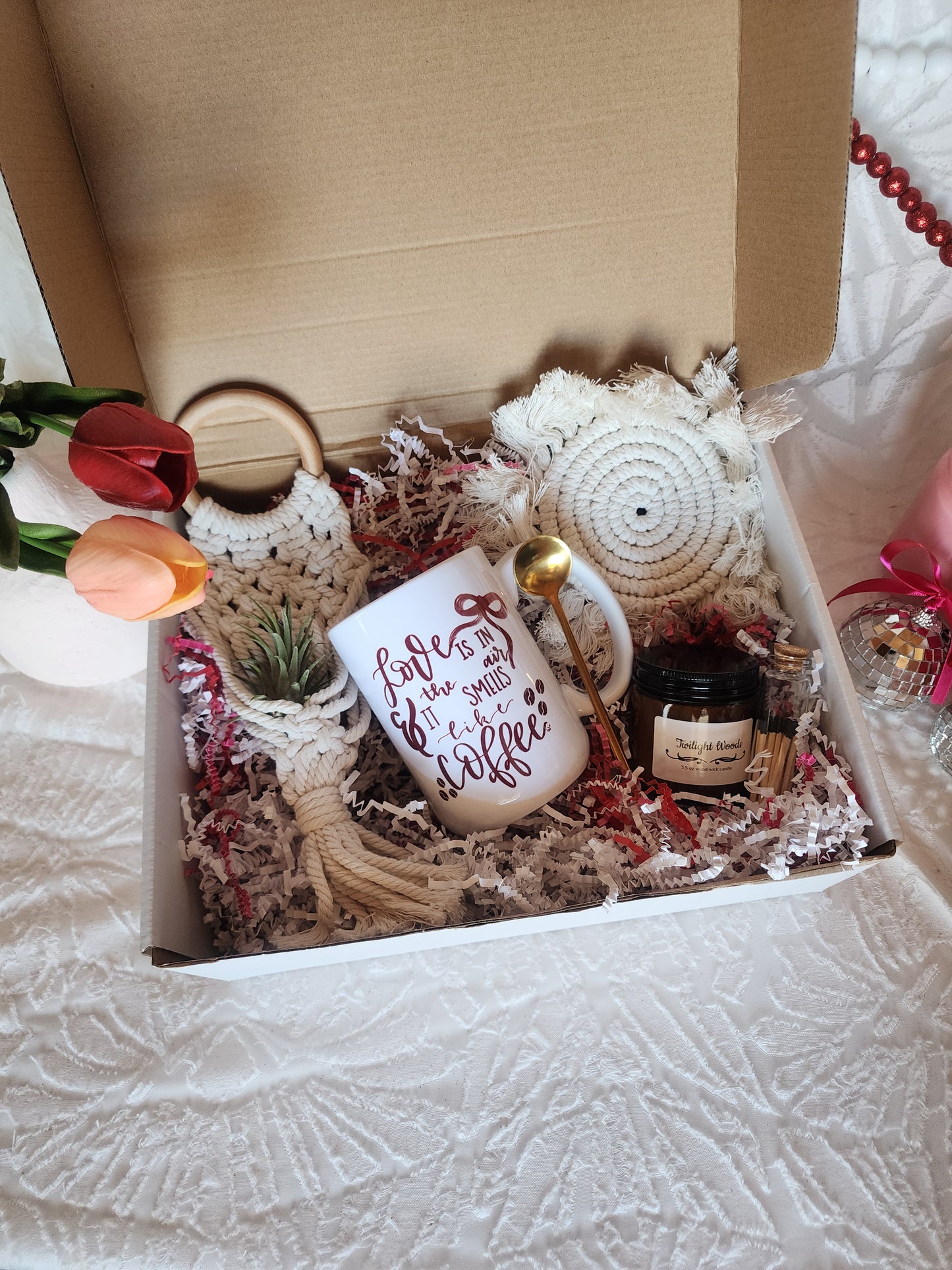 Plant Lovers Dream Gift Basket - Love is in the Air & It smells like Coffee