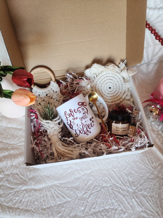 Plant Lovers Dream Gift Basket - Love is in the Air & It smells like Coffee