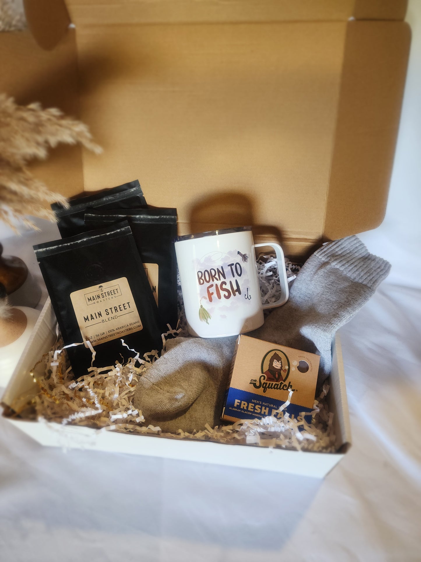 Men's Gift Basket with Born to Fish