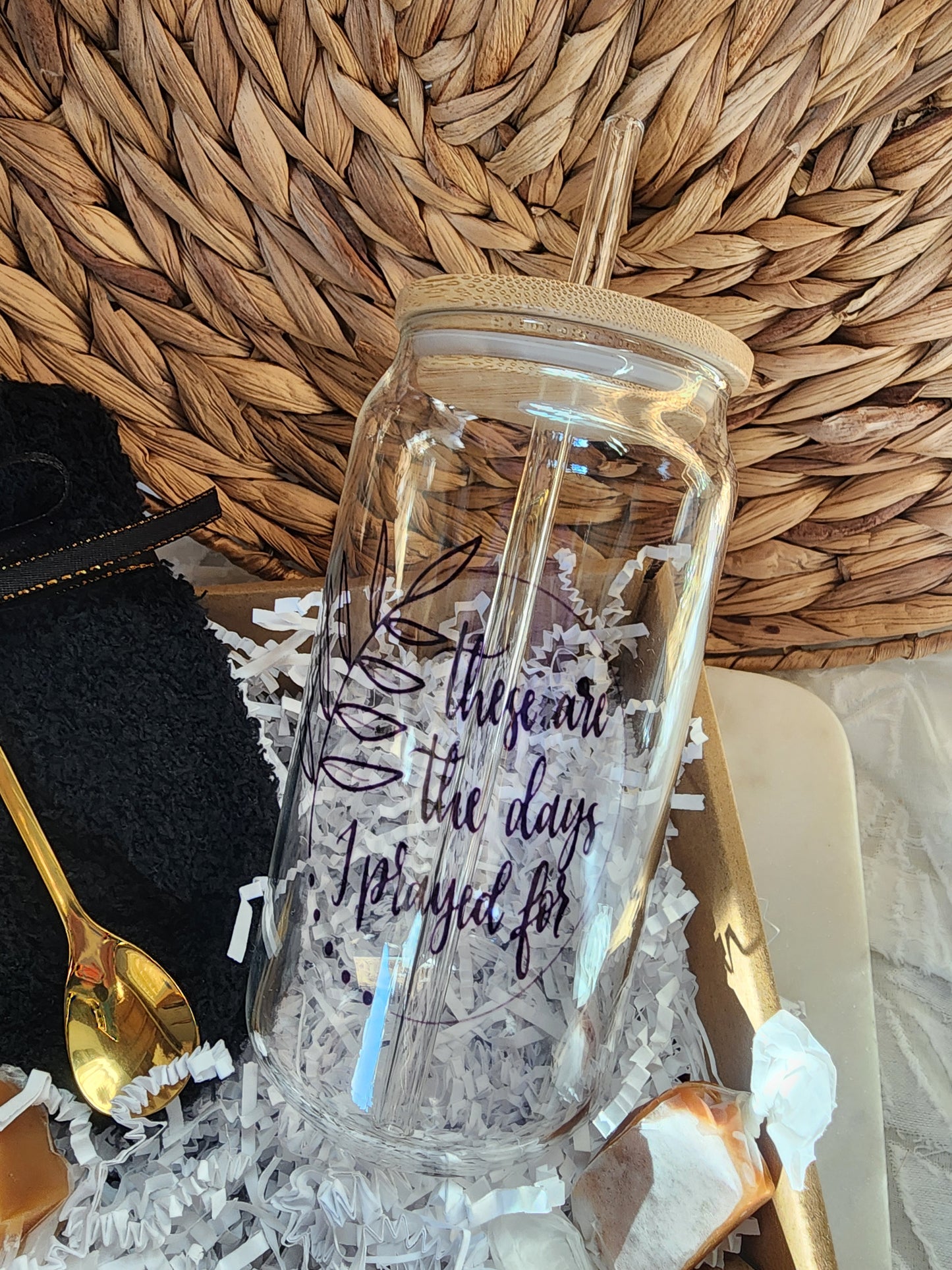 Cup of Cozy Gift Basket with 18oz Beer Glass - These are the Days I Prayed For