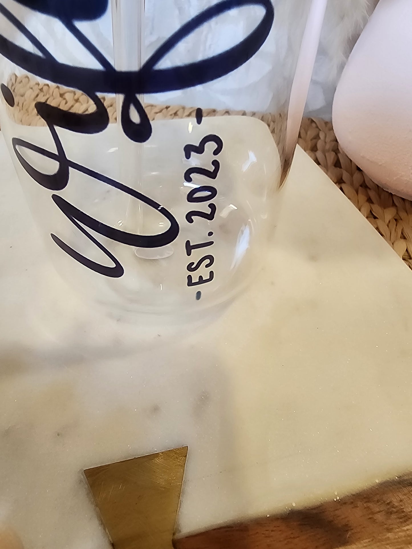 Wifey EST.2023 18oz Clear Beer Glass {Blemished}