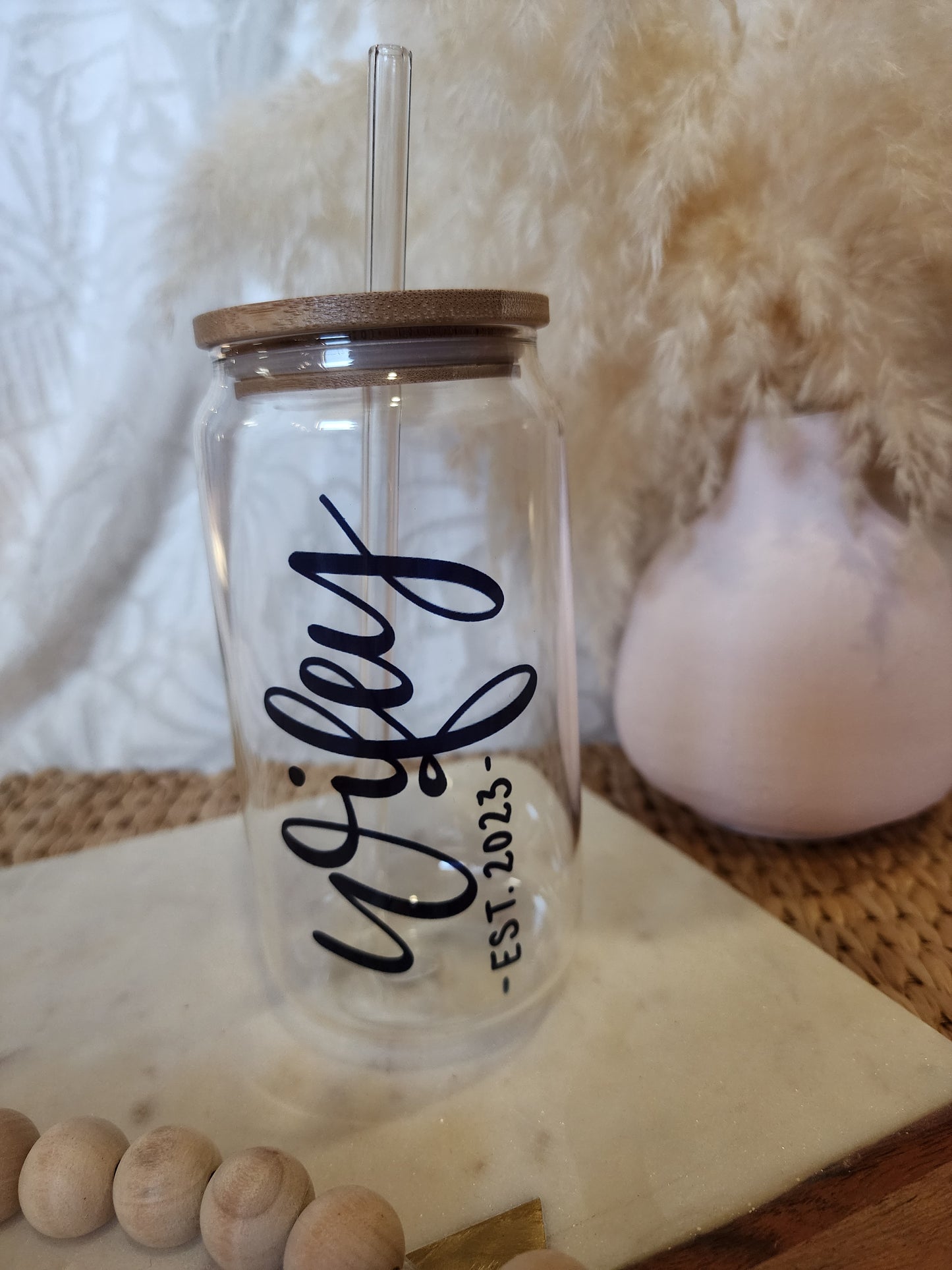 Wifey EST.2023 18oz Clear Beer Glass {Blemished}