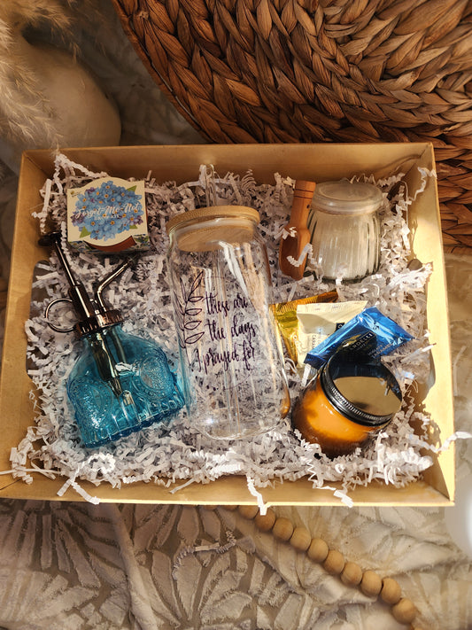Bloom & Relax Gift Basket with 18oz Beer Glass - These are The Days I Prayed For