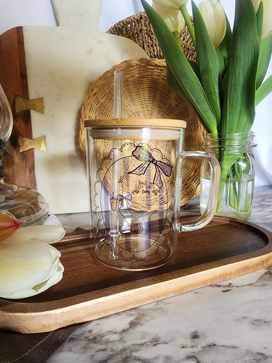 17oz Glass Mug - Silly Goose who loves Coffee