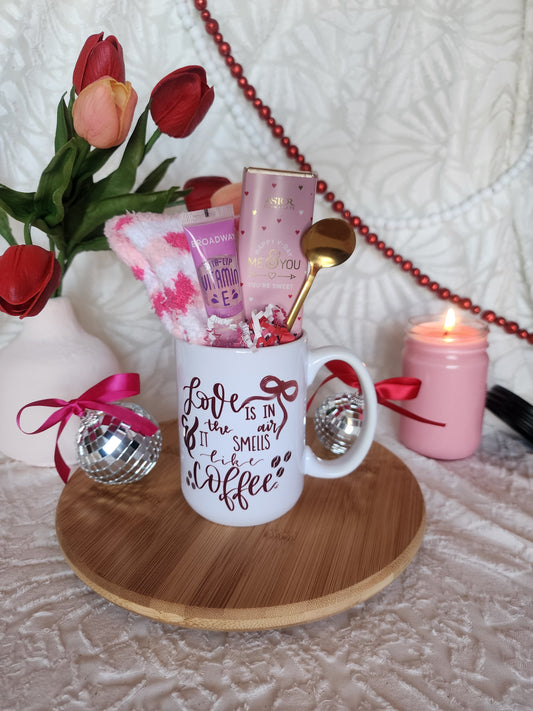 Full of Happiness Gift Basket with Love is in the Air & It smells like Coffee