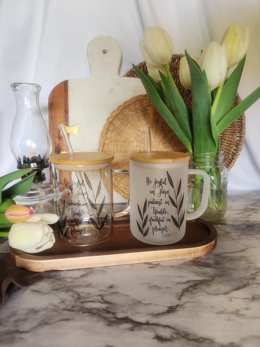 17oz Glass Mug - Be Joyful