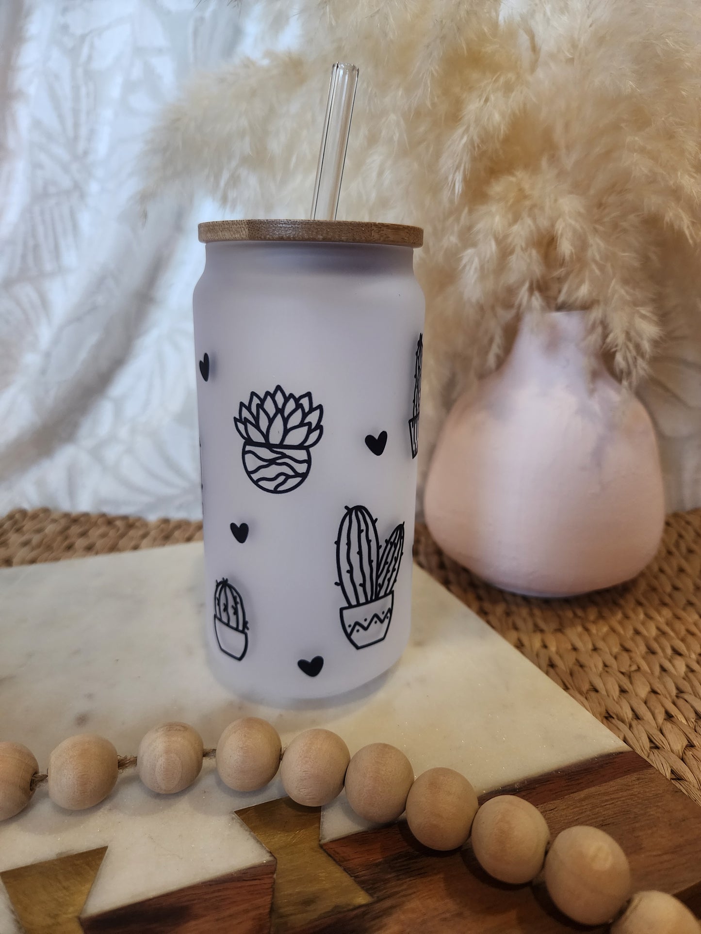 Cactus Lovers Dream 18 oz Frosted Beer Glass {Imperfections}