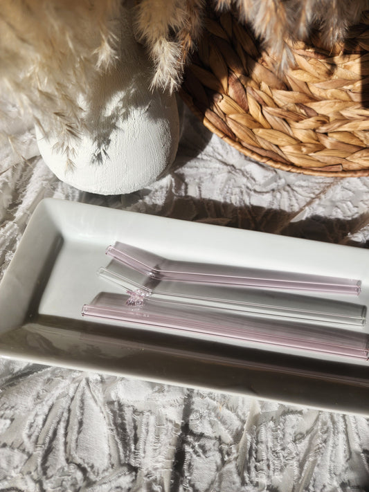 All Pink Glass Straw Sets