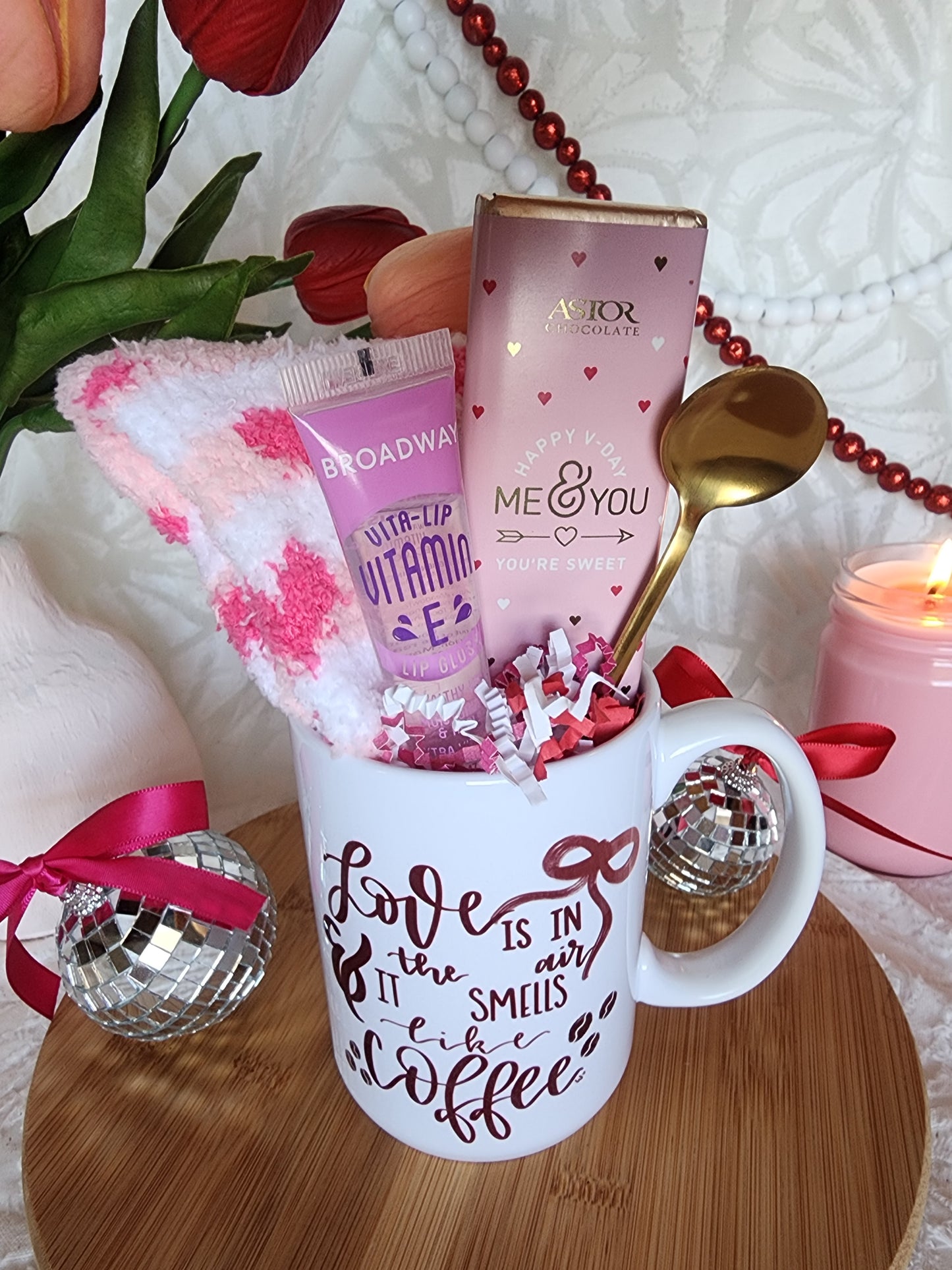 Full of Happiness Gift Basket with Love is in the Air & It smells like Coffee