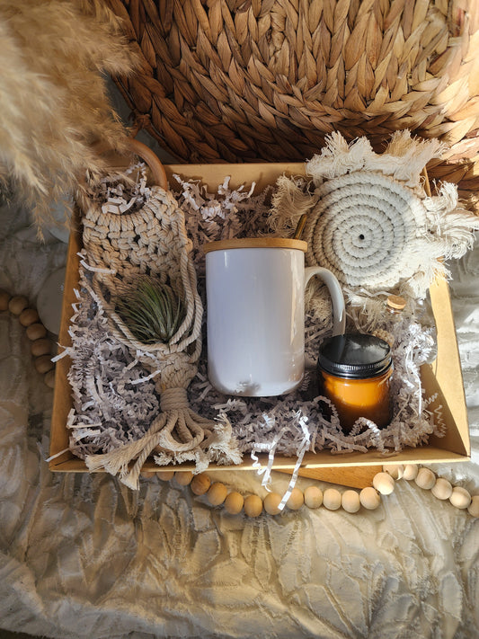 Plant Lovers Gift Basket with Custom 15oz Coffee Cup