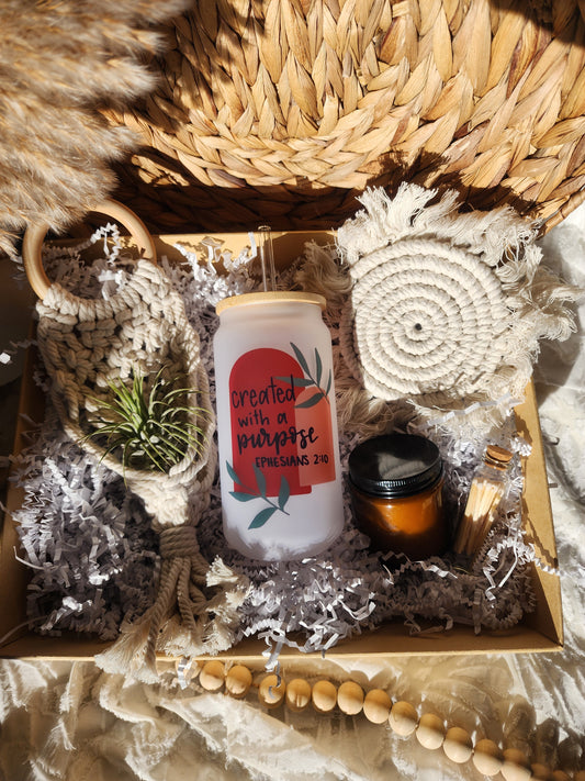 Plant Lovers Gift Basket with 18oz Beer Glass - Created with a Purpose