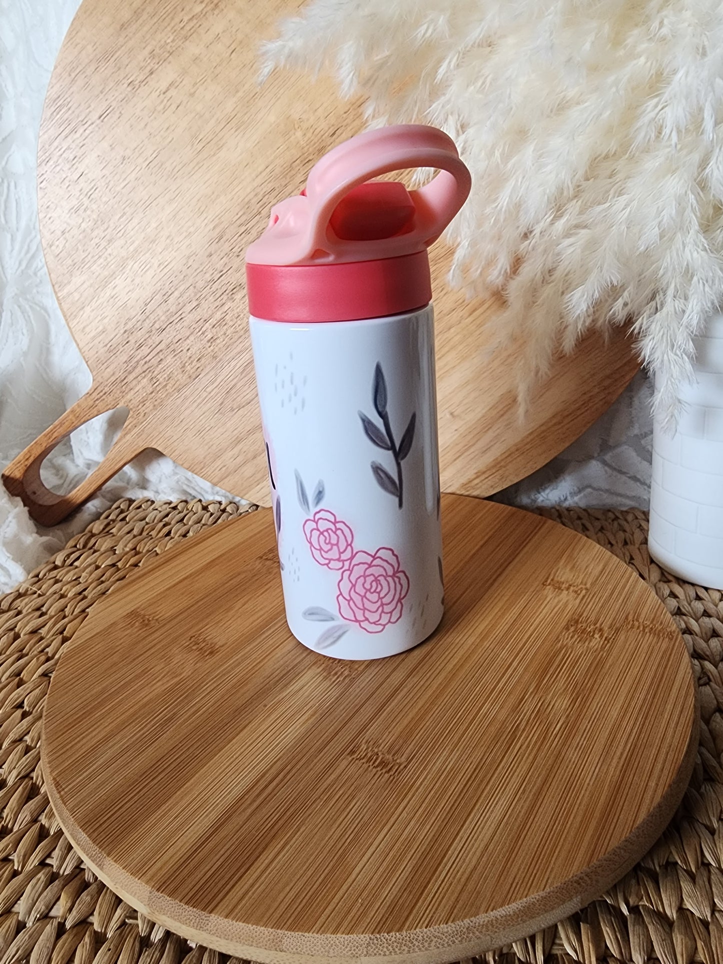All Pink Foral - 12oz Sippy Cup Waterbottle