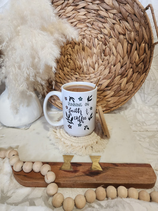 Running on Faith & Coffee - 15oz Coffee Cup