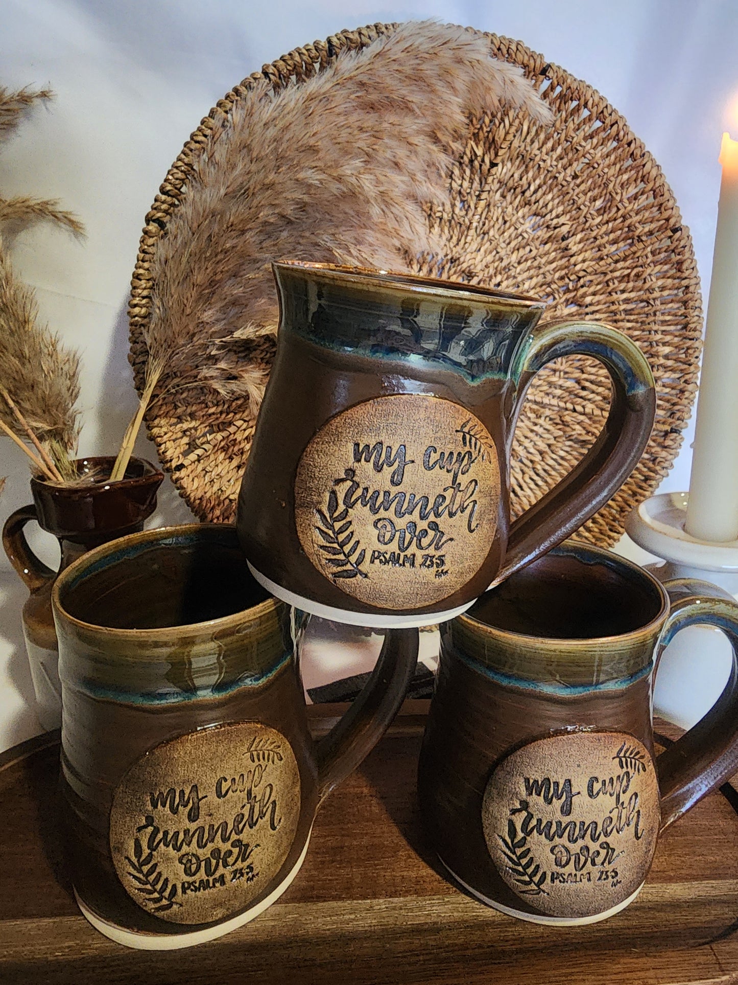 My Cup Runneth over Psalm 23:5 - Pottery Mug