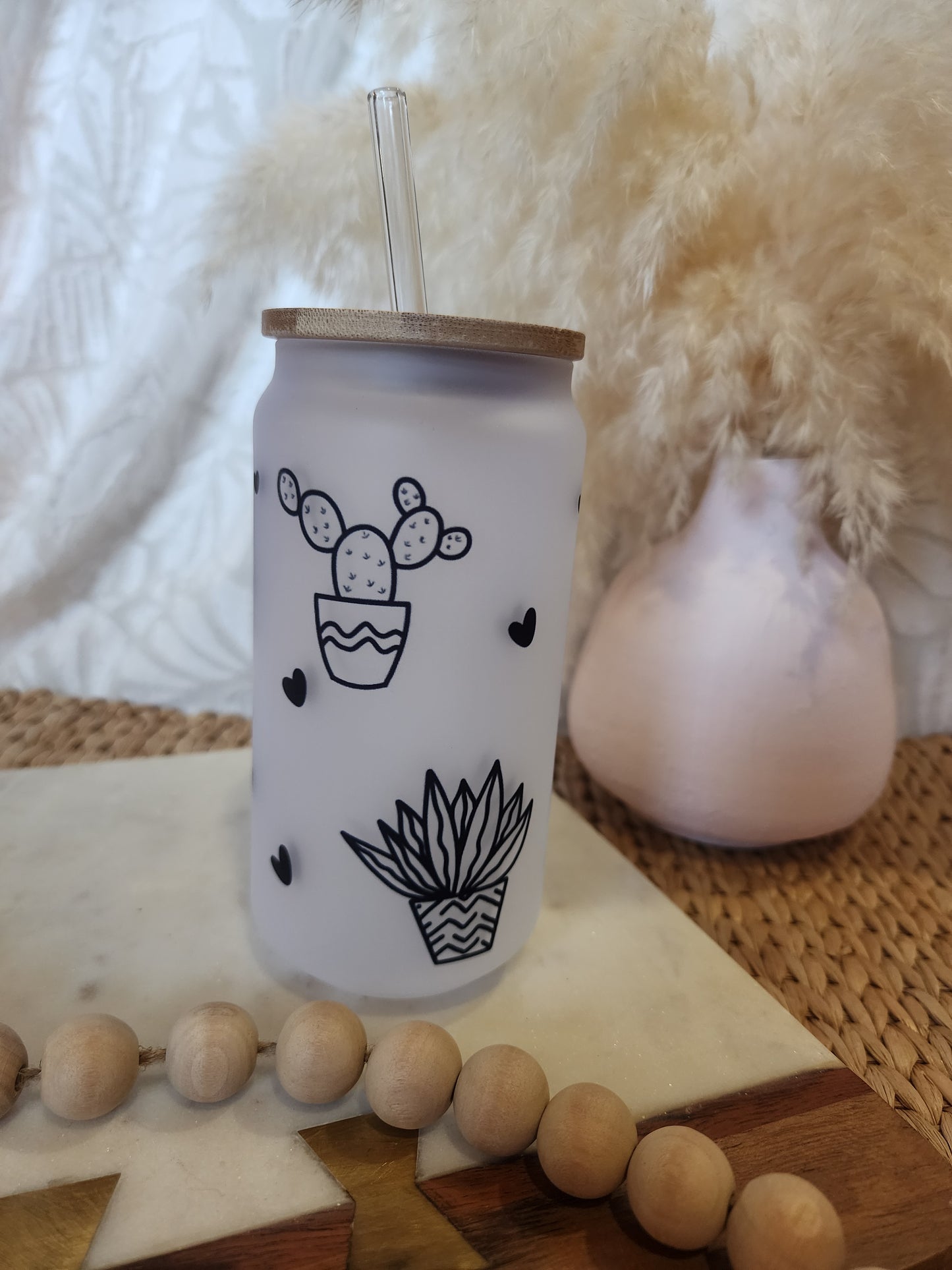 Cactus Lovers Dream 18 oz Frosted Beer Glass {Imperfections}