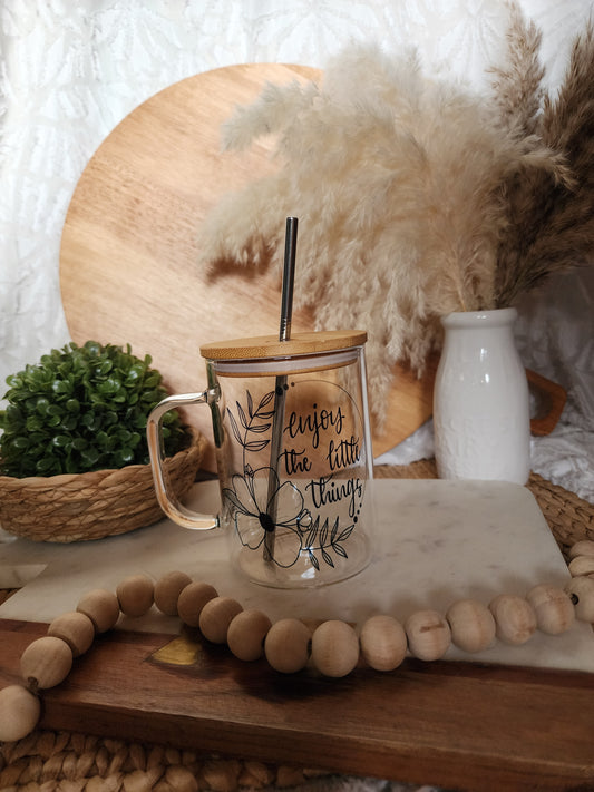 Enjoy the little things-16oz Glass Mug