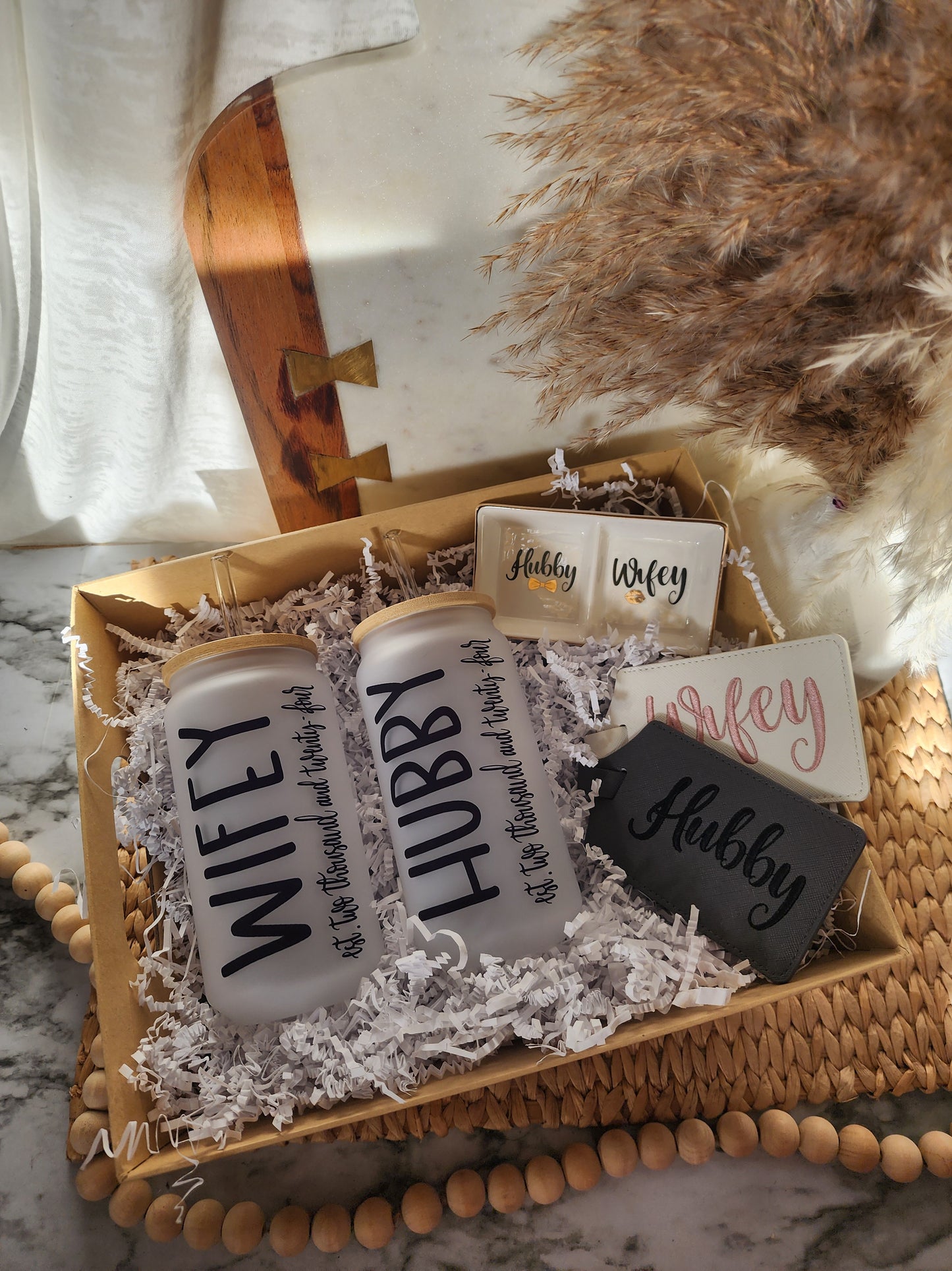 Hubby & Wifey Est. Two Thousand and Twenty-Four Gift Basket