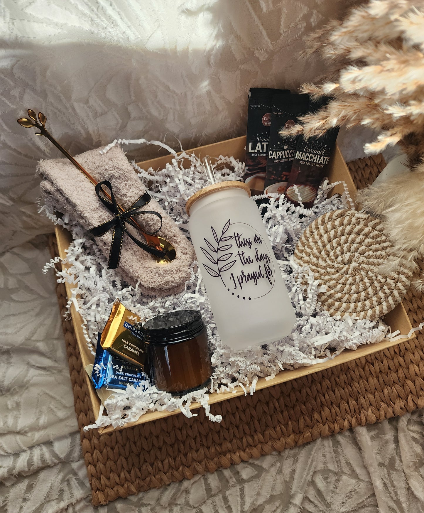 Sip of Joy Gift Basket with These are the Day I Prayed For 18oz Beer Glass