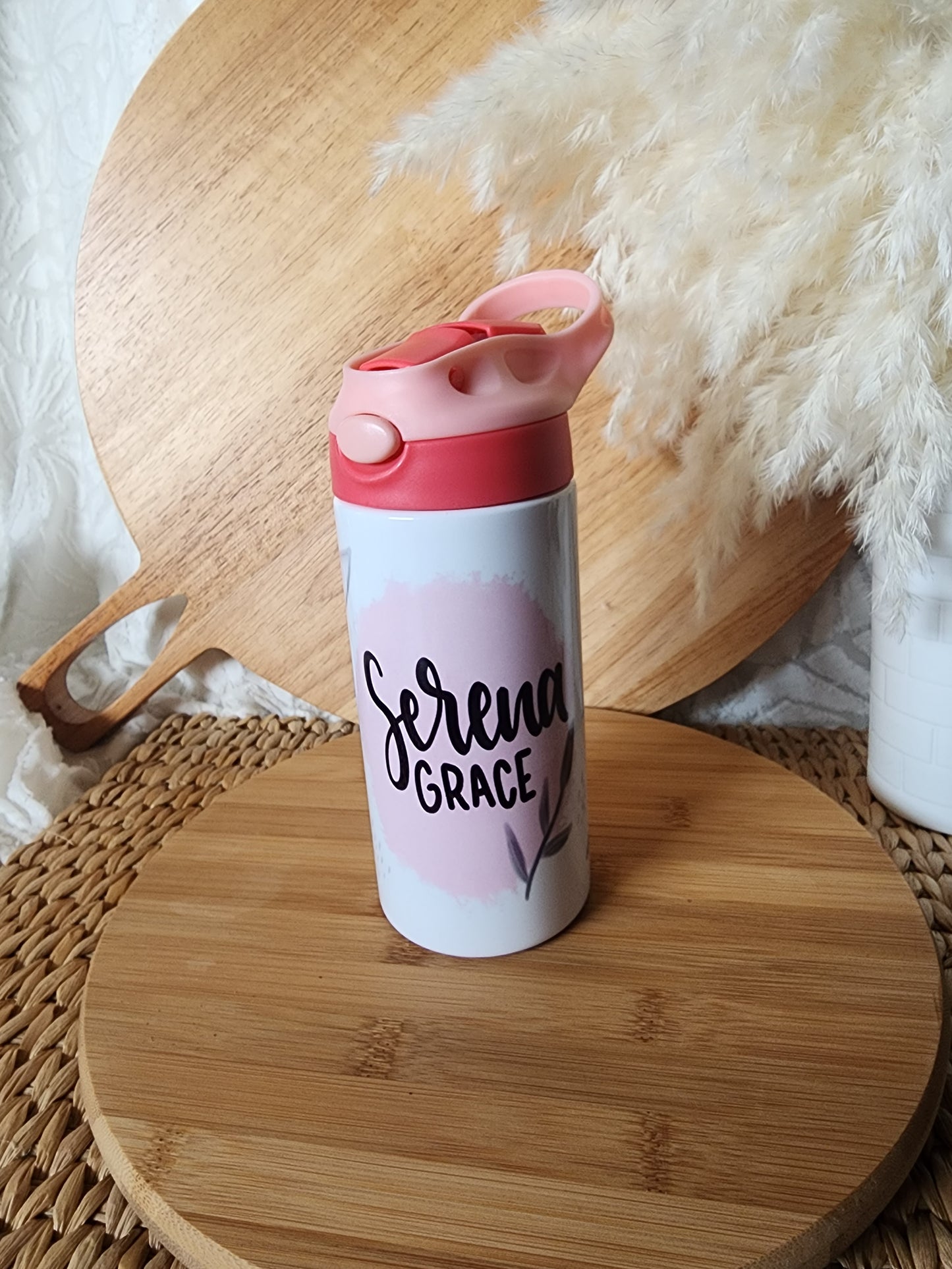 All Pink Foral - 12oz Sippy Cup Waterbottle