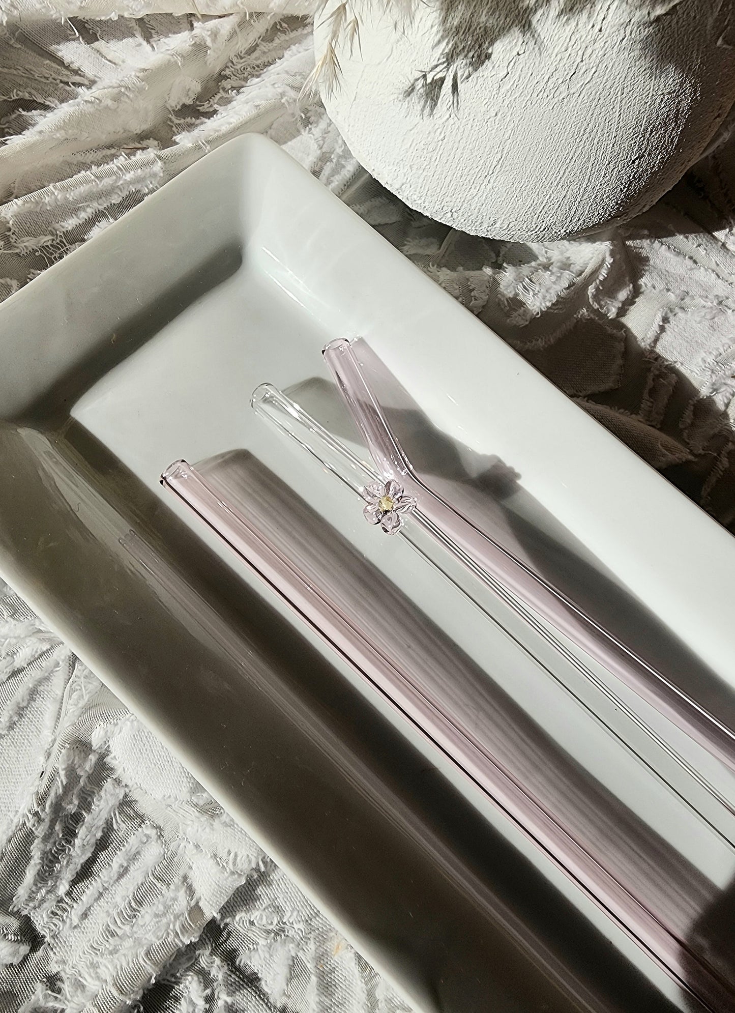 All Pink Glass Straw Sets