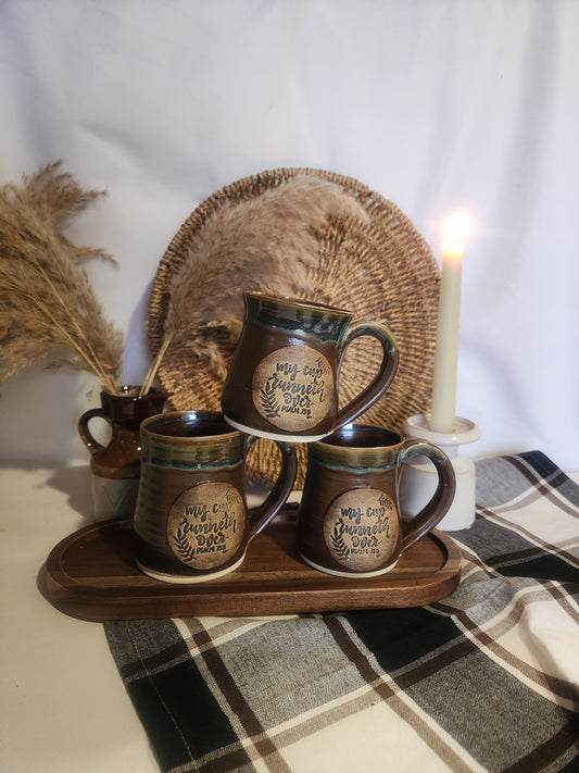 My Cup Runneth over Psalm 23:5 - Pottery Mug