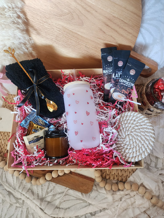 Sip of Joy Gift Basket with Hearts Beer Glass