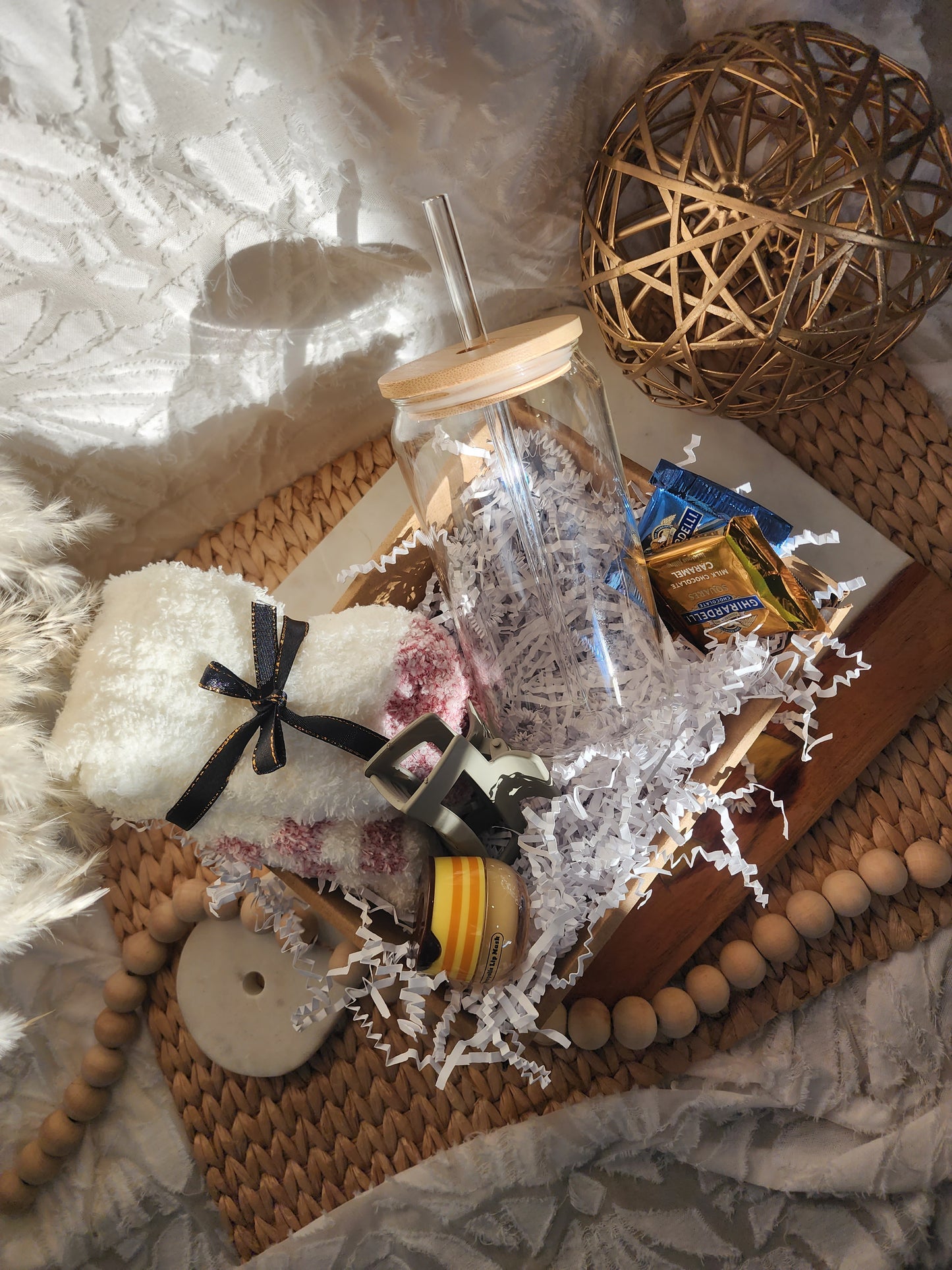 Selfcare Gift Basket with 18oz Beer Glass