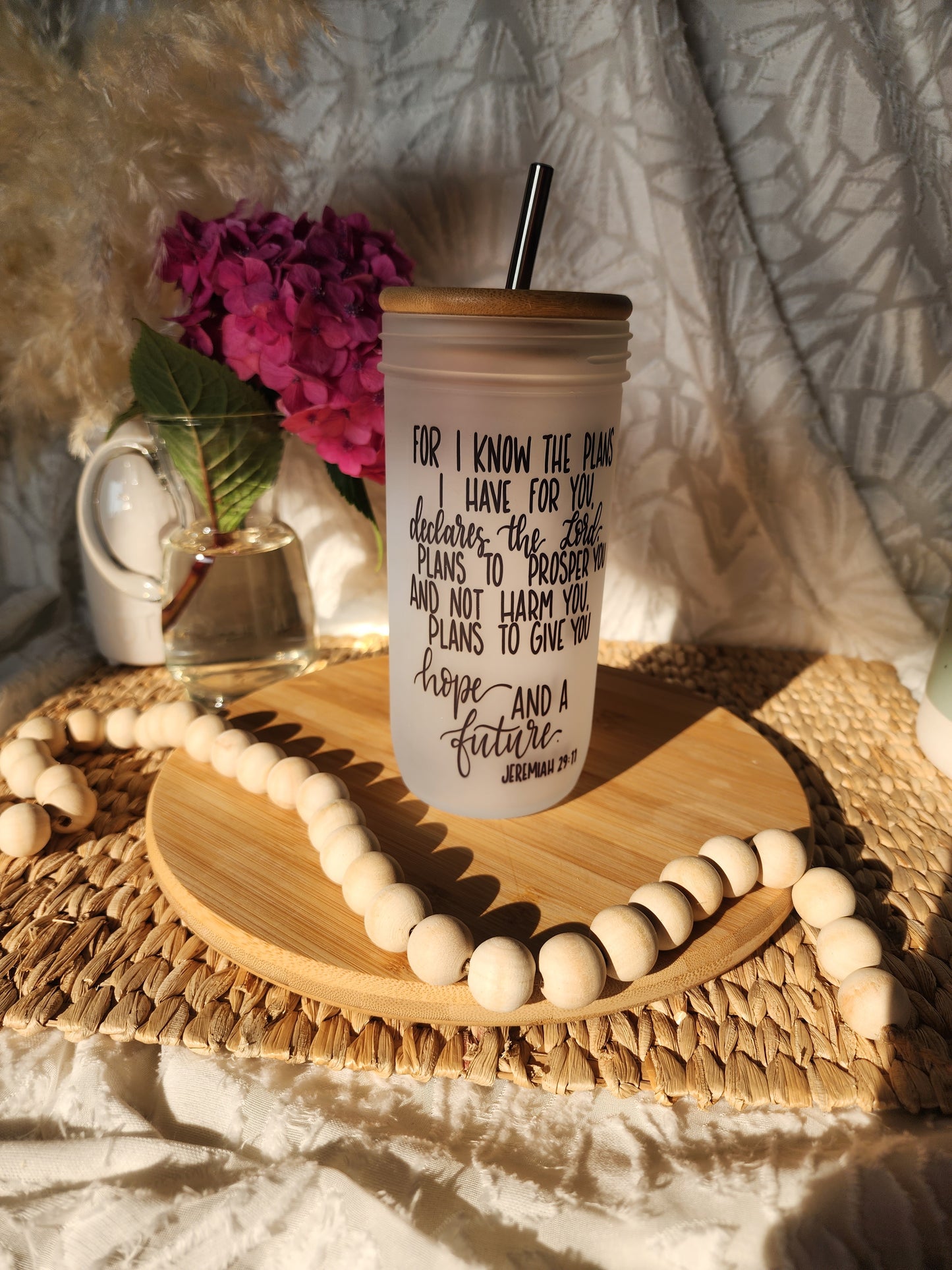 24oz Mason Jar Glass Tumbler - Jeremiah 29:11