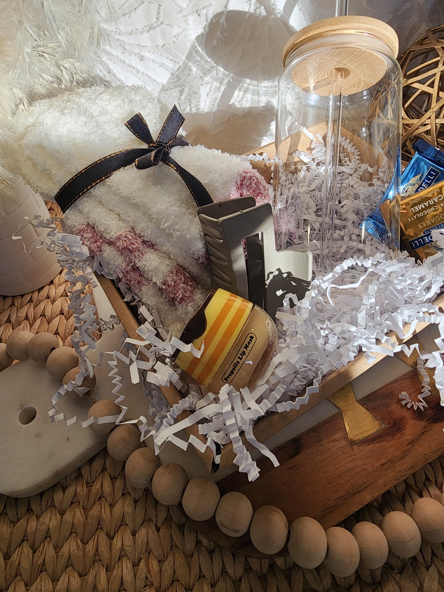 Selfcare Gift Basket with 18oz Beer Glass